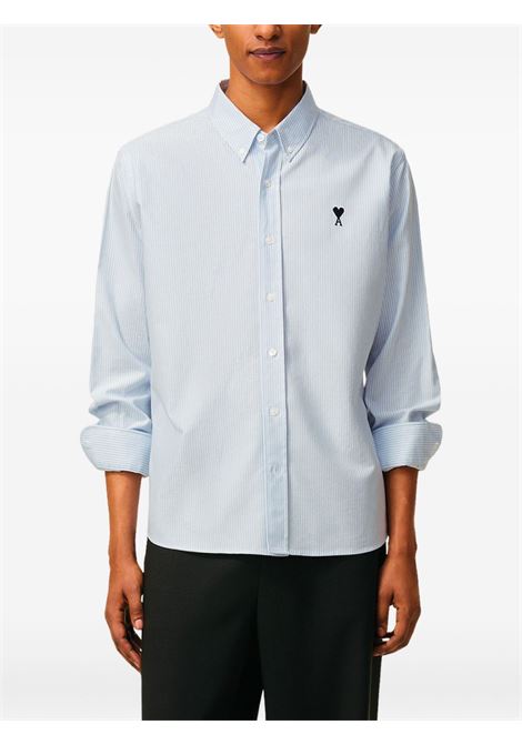 Camicia a righe in azzurro AMI Paris - uomo AMI PARIS | HSH763CO0087475